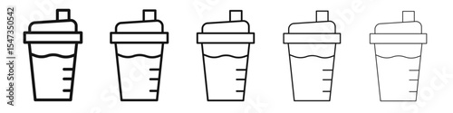 Protein shake icon flat illustration set logo