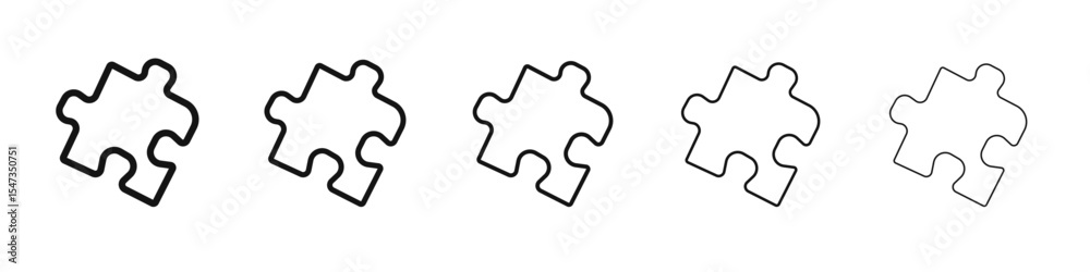 Fototapeta premium Puzzle icon flat illustration set logo