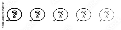 Question icon flat illustration set logo