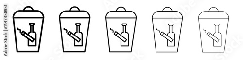 Quitting bad habits icon flat illustration set logo