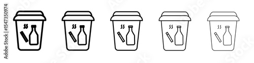 Quitting bad habits icon flat illustration set logo