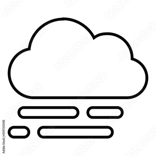 fog line icon design. fog thin black outline symbol vector illustration. editable stroke icon on transparent background.