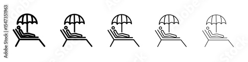 Relaxation icon flat illustration set logo
