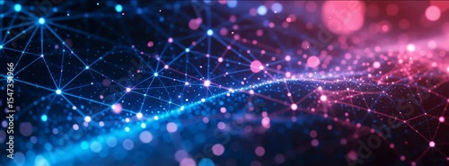 Abstract digital video background reflecting network connection, data and technology through lines and dots with connections