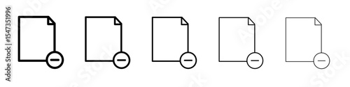 Remove file icon flat illustration set logo