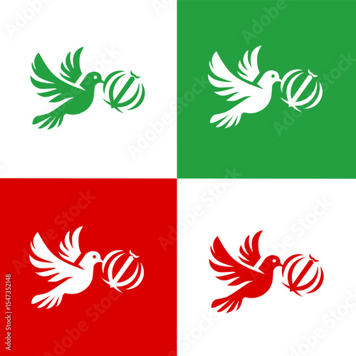 set of dove, symbol of peace , Peace Iran campaign perfect for print,etc	