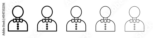 restaurant Waiter icon flat illustration set logo
