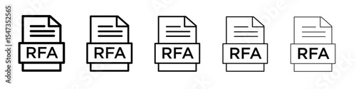 RFA File icon flat illustration set logo