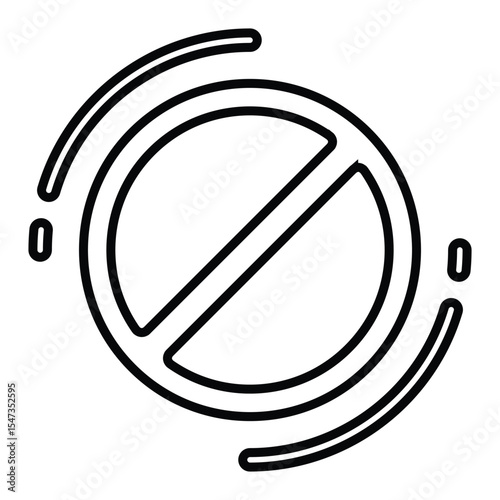 Forbidden line icon design. Forbidden thin black outline symbol vector illustration. editable stroke icon on transparent background.