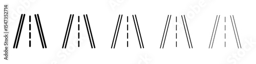 Road icon flat illustration set logo