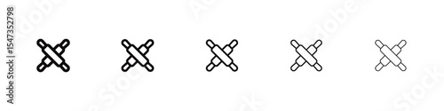 Rolling pin icon flat illustration set logo