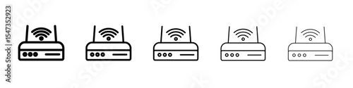 router icon flat illustration set logo