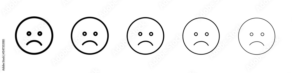 Fototapeta premium sad icon flat illustration set logo