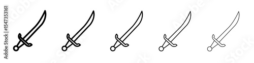 sabre icon flat illustration set logo