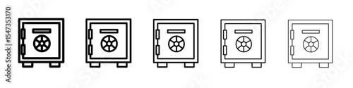 Safe Box Icon flat illustration set logo