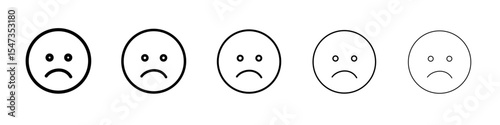 sad icon flat illustration set logo