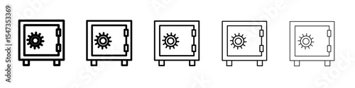 Safe Box Icon flat illustration set logo