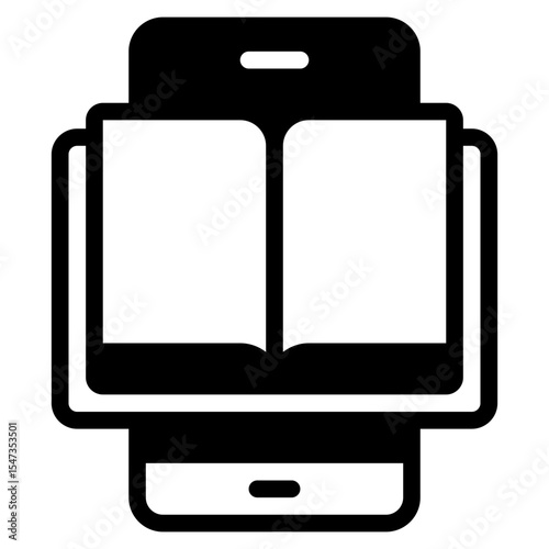 Smartwatch with Book and Phone Illustration