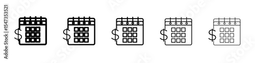 salary payday icon flat illustration set logo