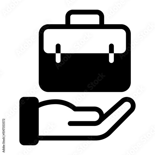 Icon of Hand Holding Briefcase