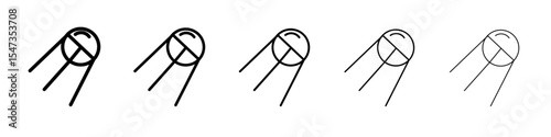 Satellite apparatus icon flat illustration set logo