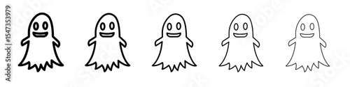 scary Ghost icon flat illustration set logo