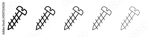 Screw icon flat illustration set logo