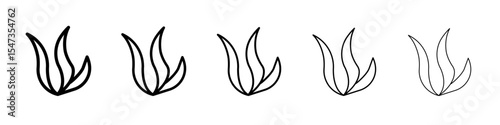 Seaweed icon flat illustration set logo