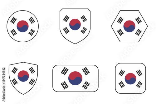Flag of South n modern abstract shapes, waving, badge, design template. vector