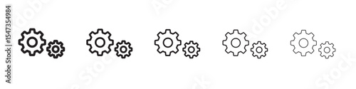Settings button icon flat illustration set logo