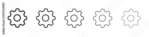 Settings icon flat illustration set logo