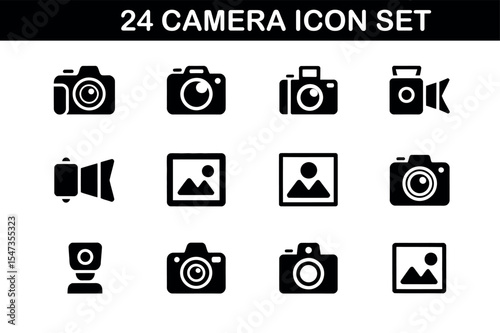 24 Camera Icon Set - Minimal, Modern, Editable Design