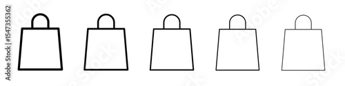 Shopping bag icon flat illustration set logo