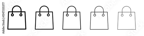Shopping bag icon flat illustration set logo