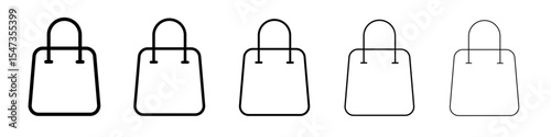 Shopping bag icon flat illustration set logo