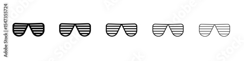 shutter sunglasses icon flat illustration set logo