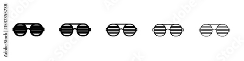 shutter sunglasses icon flat illustration set logo