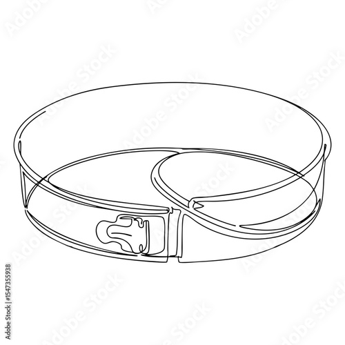 Vector line art of a round springform baking pan with latch closure and inner divider