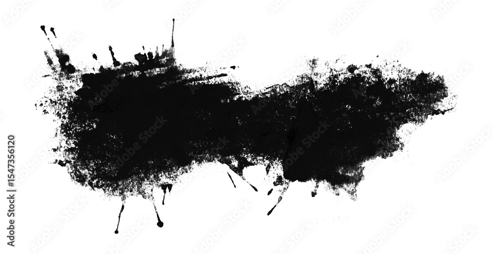 Obraz premium black watercolor background. Artistic hand paint. Isolated on transparent background.