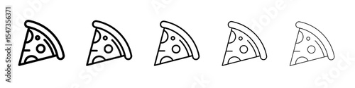slice of pizza icon flat illustration set logo