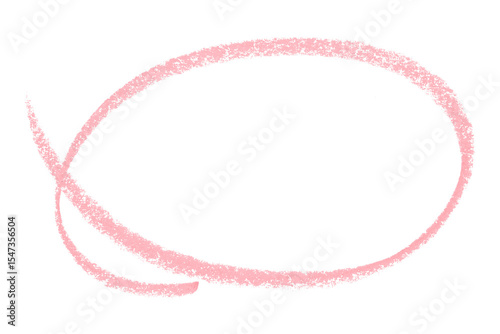 Pink pencil highlight circle mark isolated on transparent background