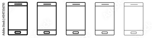 Smartphone icon flat illustration set logo