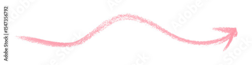 Pink arrow symbol colored pencil isolated on transparent background