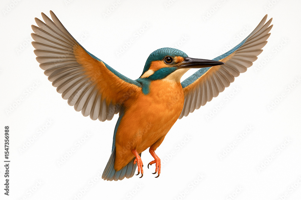 Fototapeta premium Colorful Kingfisher in Flight 