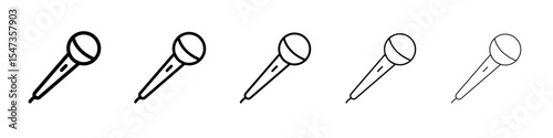 Speaker Microphone icon flat illustration set logo