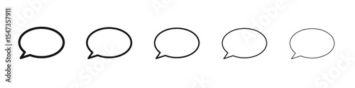 Speech bubble icon flat illustration set logo