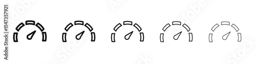 Speedometer icon flat illustration set logo