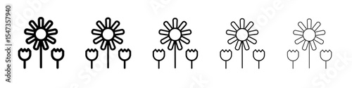 Spring season icon flat illustration set logo