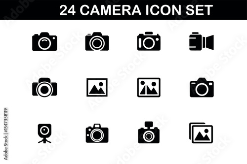 24 Camera Icon Set - Minimal, Modern, Editable Design