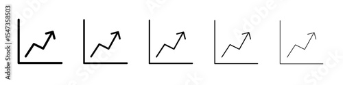 Statistic Up icon flat illustration set logo